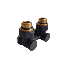 Узел нижнего подключения КЗТО PREMIUM 1/2ʹ х 3/4ʹ Eurokonus, угловой RAL 1T103S9005