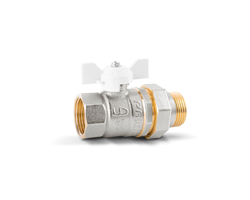 Кран шаровой латунный LD Pride 47.25.В-ГШ.Б (White)