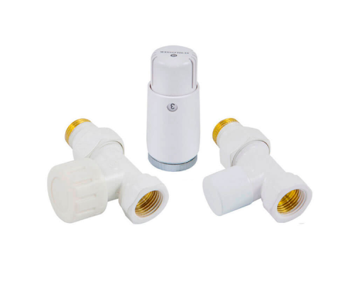 Комплект Schlosser DN15 GZ1/2 x GW1/2 проходной с головкой Мини M30x1,5, Белый Комплект Schlosser DN15 GZ1/2 x GW1/2 проходной с головкой Мини M30x1,5, Белый