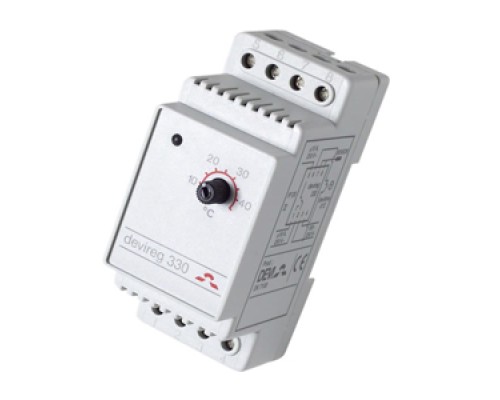 Терморегулятор DEVIreg™ D-330 (+5°C-+45°C) на шину DIN, с датчиком на проводе, 16А Терморегулятор DEVIreg™ D-330 (+5°C-+45°C) на шину DIN, с датчиком на проводе, 16А