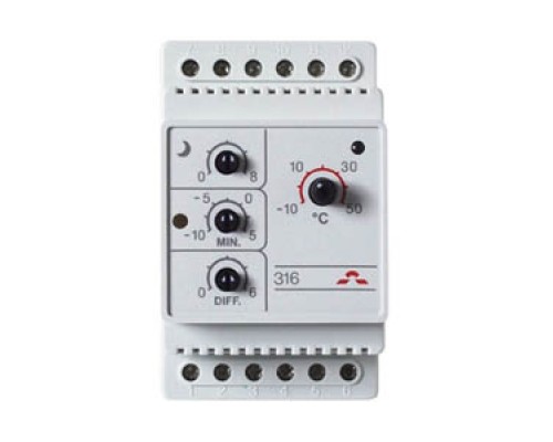 Терморегулятор DEVIreg™ D-316 (-10°C-+50°C) на шину DIN, с датчиком на проводе, 16А Терморегулятор DEVIreg™ D-316 (-10°C-+50°C) на шину DIN, с датчиком на проводе, 16А