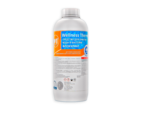 Флокулянт Wellness Therm Средство для очистки воды в бассейне 1 л. Флокулянт Wellness Therm Средство для очистки воды в бассейне 1 л.
