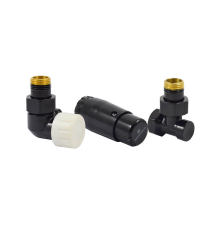 Комплект трехосевой Schlosser DN15 GZ1/2 x GW1/2, левый, с головкой Мини M30x1,5, Черный