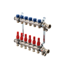 Коллектор UPONOR VARIO S с расходомерами стальной, выходы 5X3/4 евроконус '1И