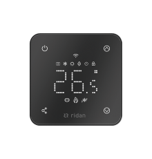 Комнатный термостат Ридан RSmart-FB с Wi-Fi подключением 230V, встраиваемый, черный