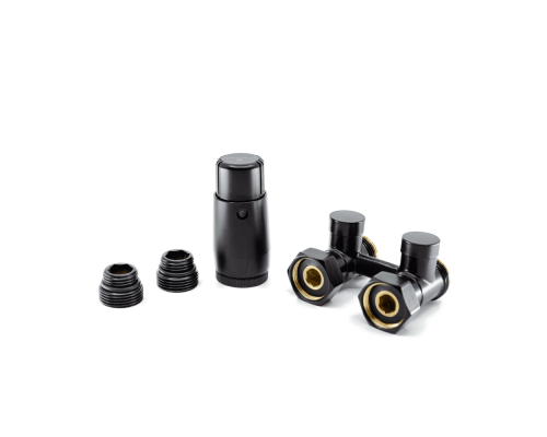 Комплект узла нижнего подключения Schlosser Standard прямой G3/4х3/4, Ral 9005 матовый