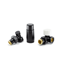 Комплект подключения Schlosser STANDARD MINI Трехосевой Правый DN15 GZ 1/2* GW 1/2, RAL 9005 matt