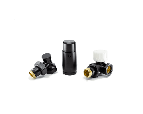 Комплект подключения Schlosser STANDARD MINI Трехосевой Правый DN15 GZ 1/2* GW 1/2, RAL 9005 matt Комплект подключения Schlosser STANDARD MINI Трехосевой Правый DN15 GZ 1/2* GW 1/2, RAL 9005 matt