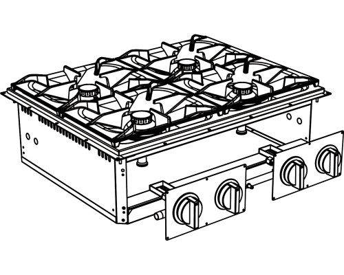 ПЛИТА ГАЗОВАЯ 4 КОНФОРОЧН. ВСТРАИВАЕМАЯ 700 СЕРИИ APACH CHEF LINE SLDIG7RG8