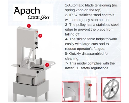 ПИЛА ДЛЯ РЕЗКИ МЯСА APACH ASWX184A 1Ф. ПИЛА ДЛЯ РЕЗКИ МЯСА APACH ASWX184A 1Ф.