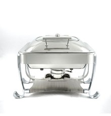 Мармит настольный (чефиндиш) прямоугольный cо стекл крышкой 12л, 58*43см h34см,Opulent OP/0/1/12/CP