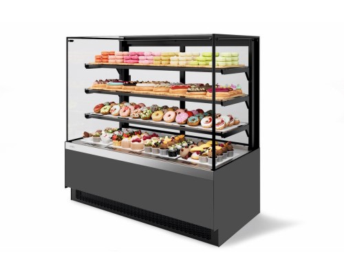 ВИТРИНА КОНДИТЕРСКАЯ VETE II KUB 90 СЕРЫЙ МАТ./МЕТАЛЛИК/ШЛИФ. НЕРЖ. (ВК278 (285-204))