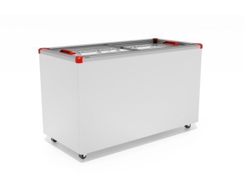 Ларь морозильный GELLAR FG 400 C v25 прямое стекло, красный (Пропан)