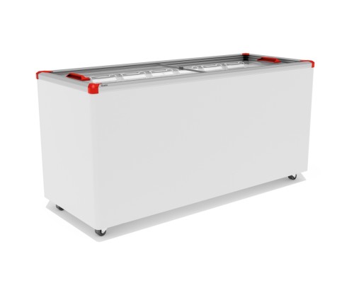 Ларь морозильный GELLAR FG 600 C v25 прямое стекло, красный (Пропан)