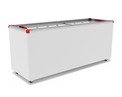 Ларь морозильный GELLAR FG 700 C v25 прямое стекло, красный (Пропан)