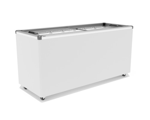 Ларь морозильный GELLAR FG 600 C v25 прямое стекло, серый (Пропан)